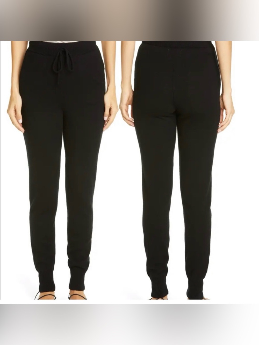 The Cashmere Project Luxe Knit Joggers – Size Medium Loungewear Drawstring Black